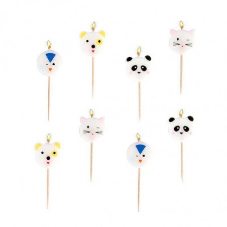 Bougies mini animaux (x8)