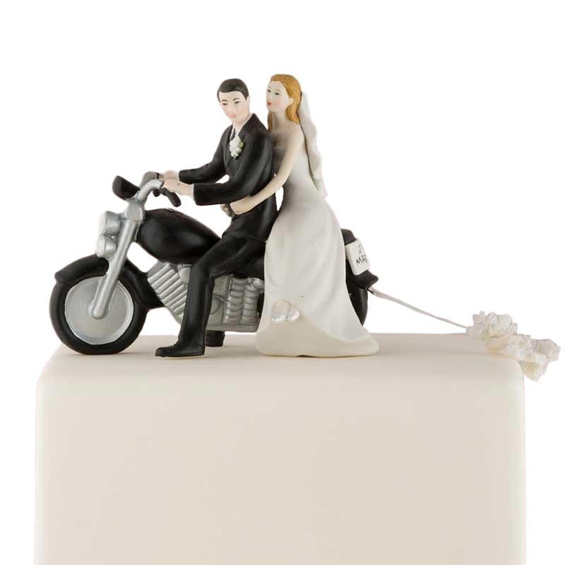 Figurine Couple de mariés à moto