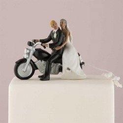 Figurine Couple de mariés à moto - Ethnique