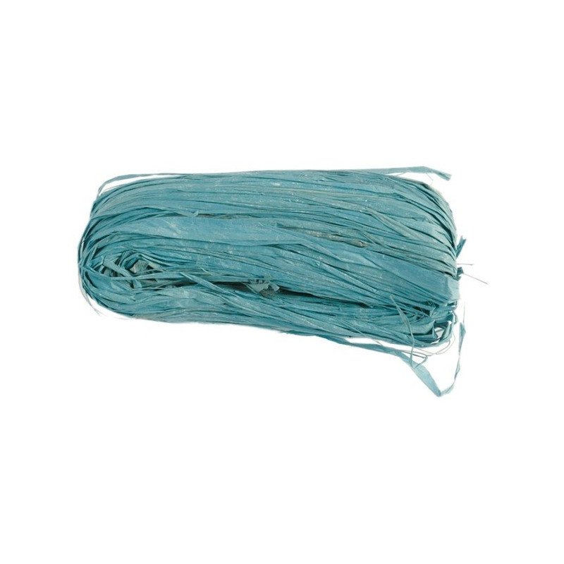 Raphia naturel couleur Turquoise