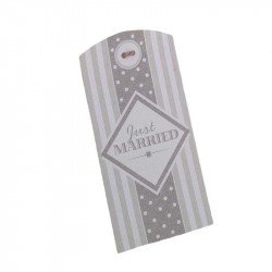 Étiquette Vintage "Just Married" argent