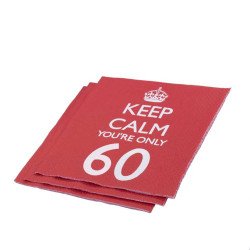 Serviettes 60 Ans "Keep Calm You're Only 60" -20 Unités