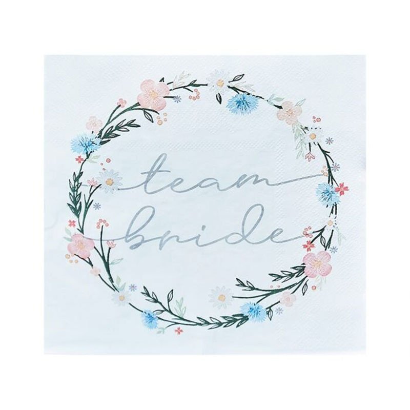 Serviettes "Team Bride" rose gold (x16)