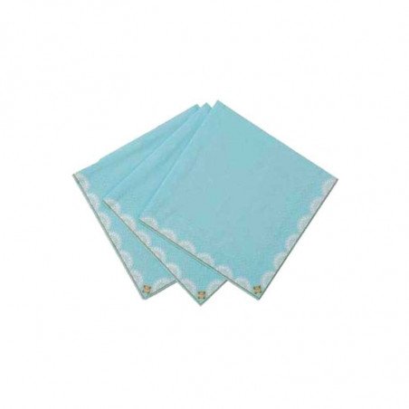 Serviettes de cocktail bleues (x20)