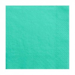 Serviettes unies menthe (x20) 