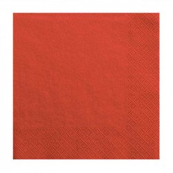 Serviettes unies rouge (x20) 