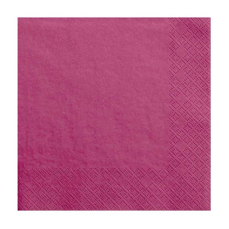 Serviettes unies fuchsia (x20) 