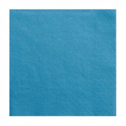 Serviettes unies turquoise (x20) 