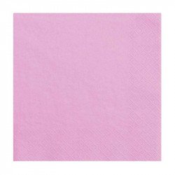 Serviettes unies rose (x20) 