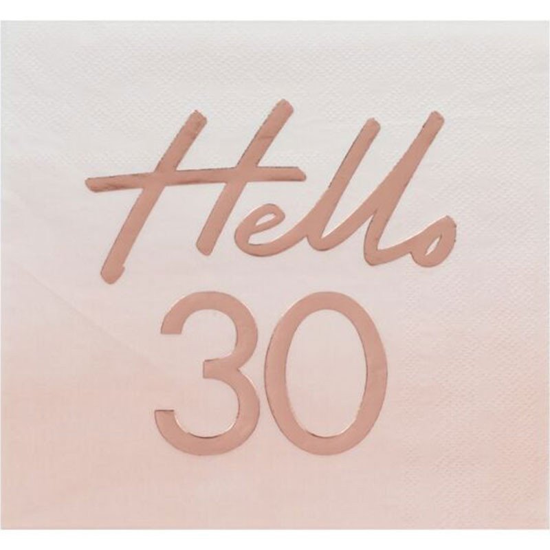 16 Serviettes "Hello" 30 ans