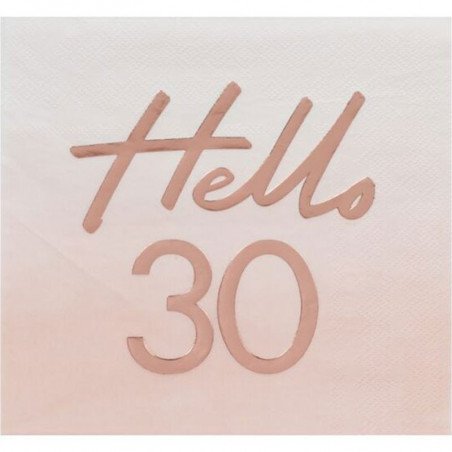 16 Serviettes "Hello" 30 ans