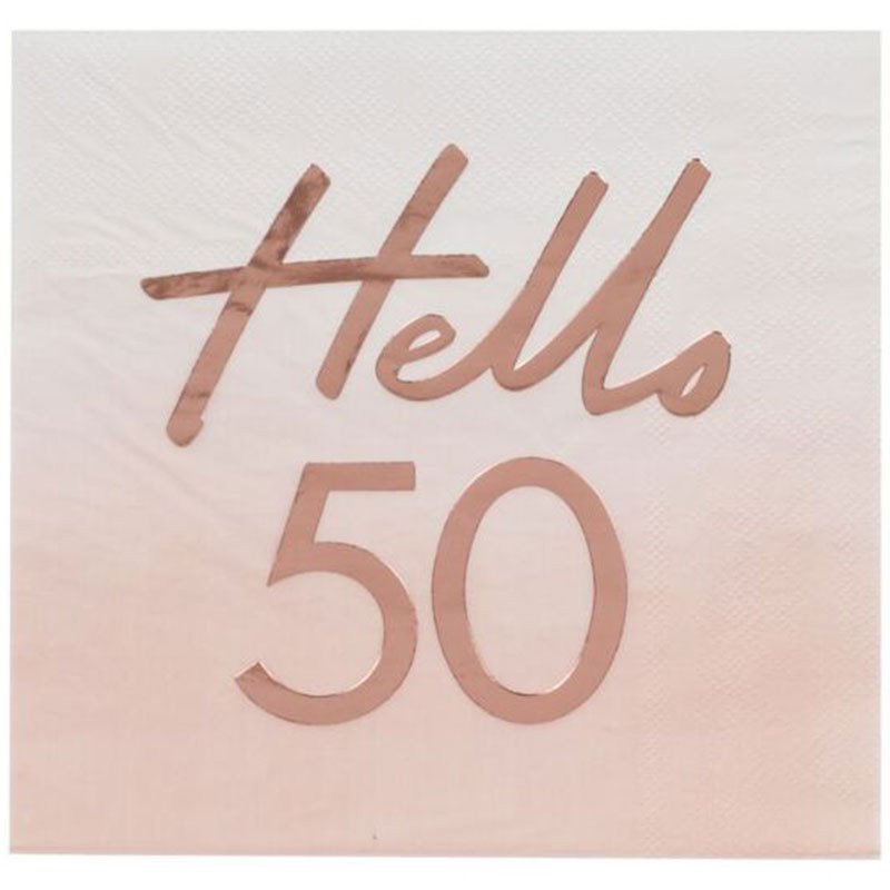 16 Serviettes "Hello" 50 ans