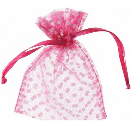 Sachet pois fuchsia (x10)