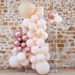 Guirlande de ballons Pampas Pêche et Rose Gold