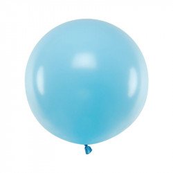 Ballon Rond Géant Bleu Pastel - 60 cm