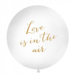 Ballon XXL "Love is in the air" Blanc & Doré - 1M