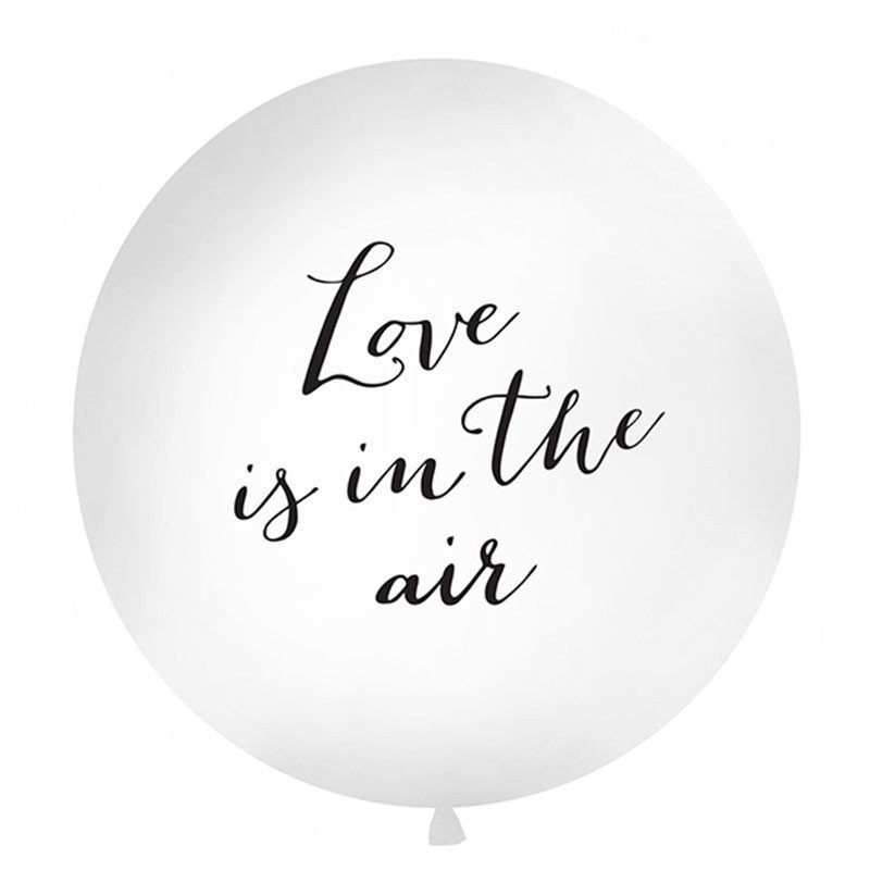 Ballon XXL "Love is in the air" Noir & Blanc - 1M