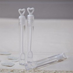 Bulle tube coeur blanc (x24)