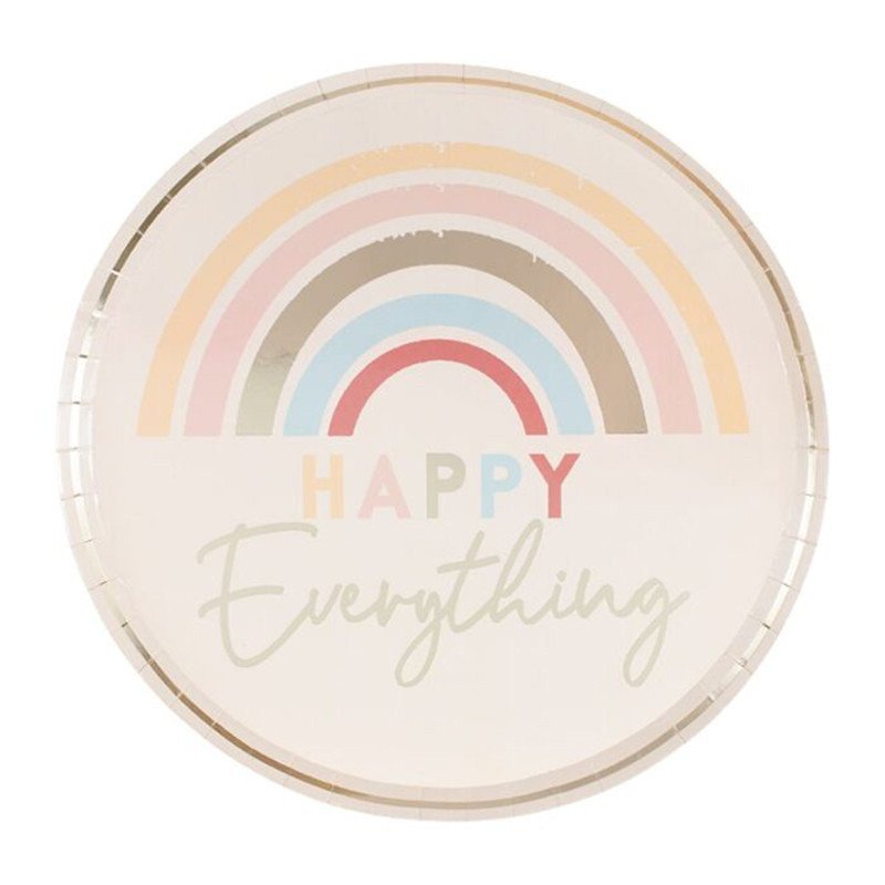 Assiettes Arc-En-Ciel "Happy Everything" (x8)