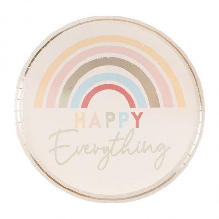 Assiettes Arc-En-Ciel "Happy Everything" (x8)