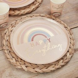 Assiettes Arc-En-Ciel "Happy Everything" (x8)