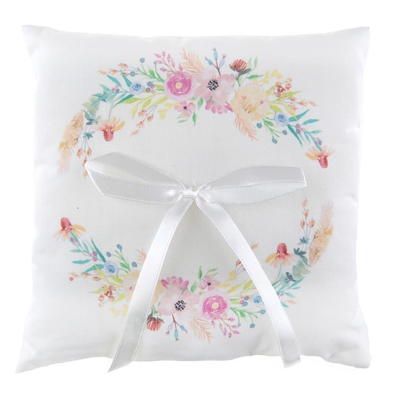 Coussin alliances fleuri