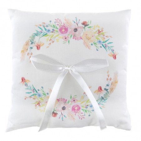 Coussin alliances fleuri