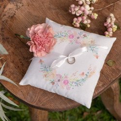 Coussin alliances fleuri