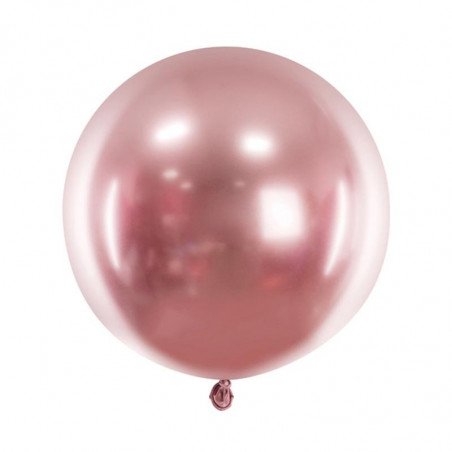 Ballon XL rond chromé - 60 cm - rose gold