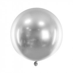 Ballon XL rond chromé - 60 cm - argent