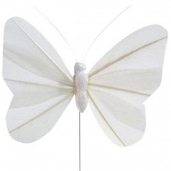 Papillon sur tige Blanc