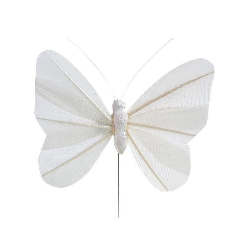 Papillon sur tige Blanc