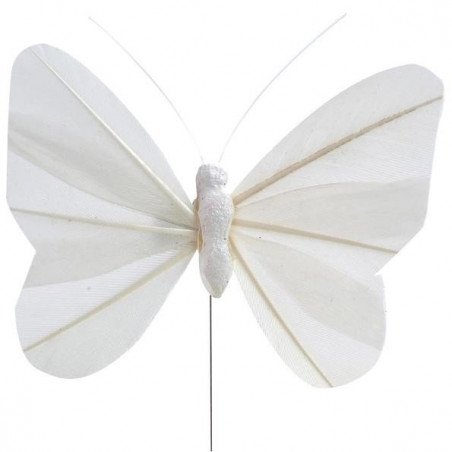 Papillon sur tige Blanc