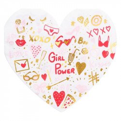 Serviettes cœur "Girl Power" ( x20)