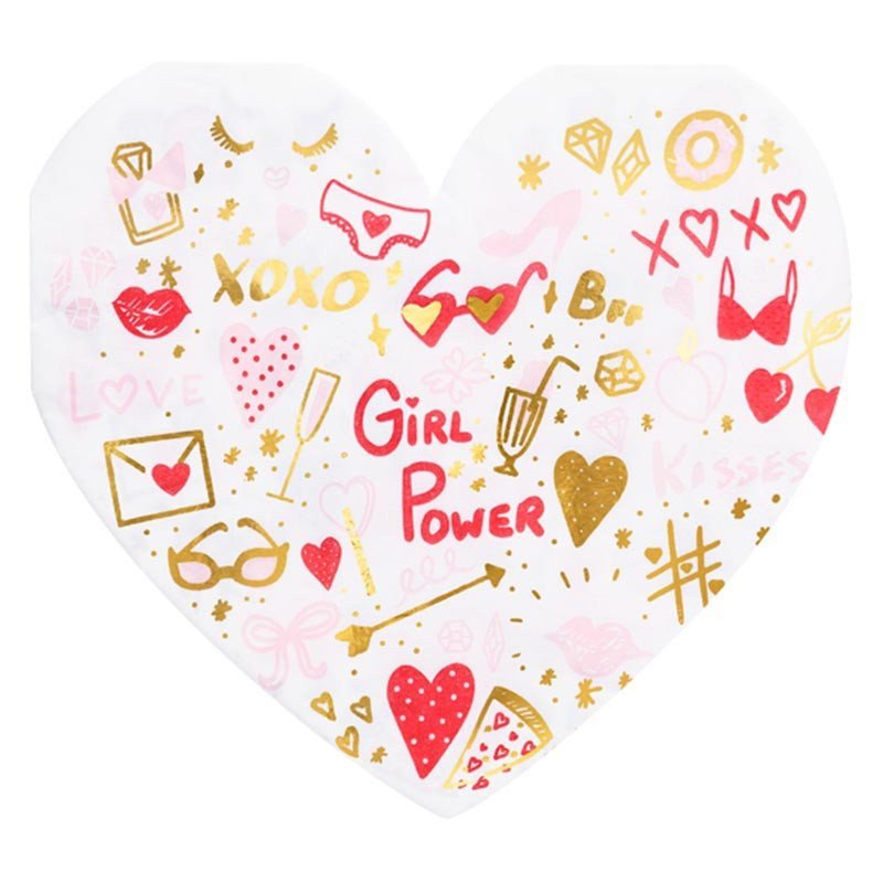 Serviettes cœur "Girl Power" ( x20)