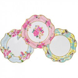 Assiettes fleurs (x12)