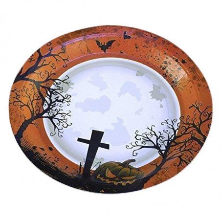 Assiettes Halloween cimetière (x8)