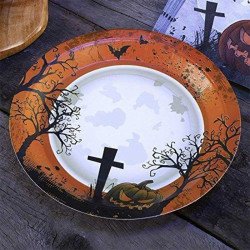 Assiettes Halloween cimetière (x8)