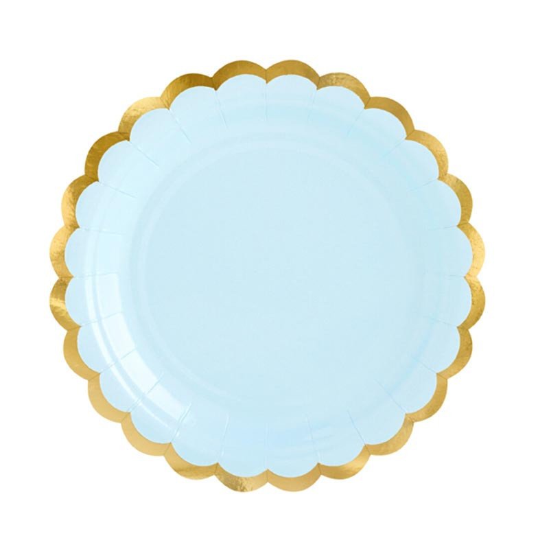 Assiettes pastel bleu (x8)