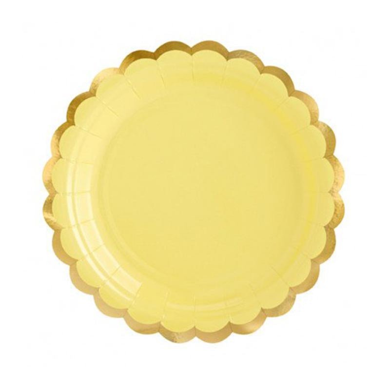 Assiettes pastel jaune (x8)