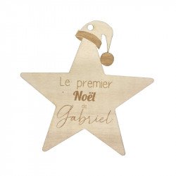 Étoile en bois "Mon Premier Noël"