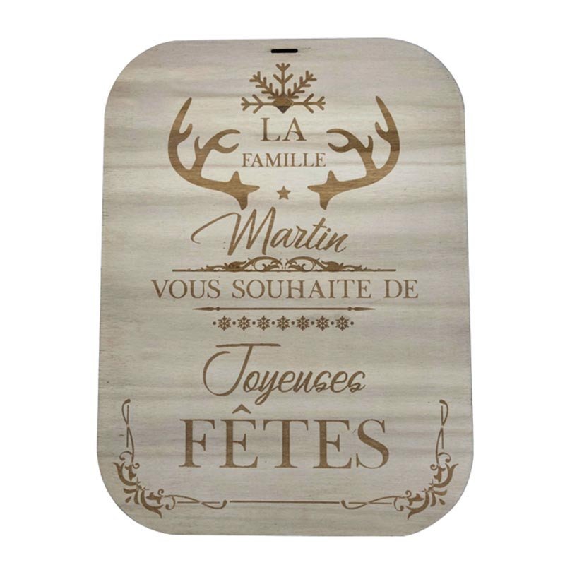 Pancarte "Joyeuses Fêtes" à personnaliser