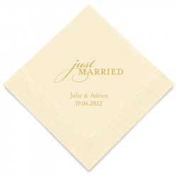 Serviettes Cocktail Just Married (x50)