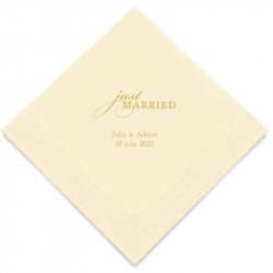 Serviettes Personnalisées Just Married (x50)