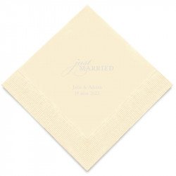 Serviettes Personnalisées Just Married (x50)