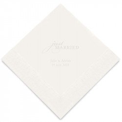 Serviettes Personnalisées Just Married (x50)