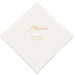 Serviettes Personnalisées Just Married (x50)