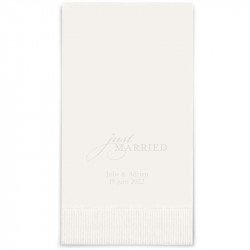 Serviettes Rectangle Personnalisées "Just Married" (x50)