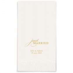 Serviettes Rectangle Personnalisées "Just Married" (x50)