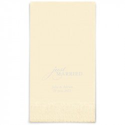 Serviettes Rectangle Personnalisées "Just Married" (x50)